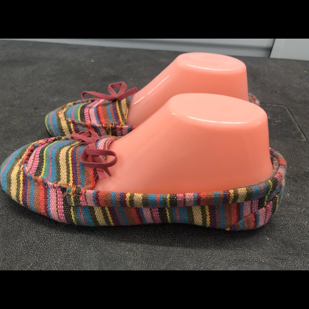 No Name Multi-Color Handmade Canvas Loafers Shoes